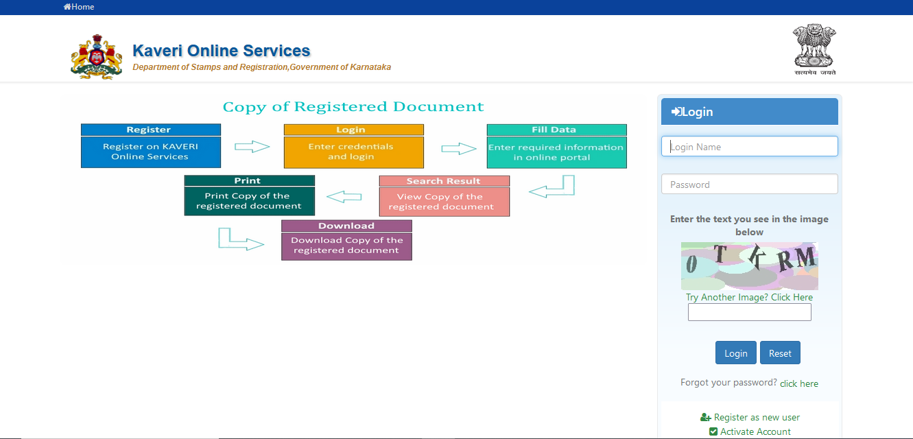 kaveri online services - login