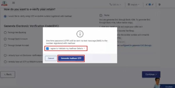 Step 2 - select I agree to validate my Aadhaar Details