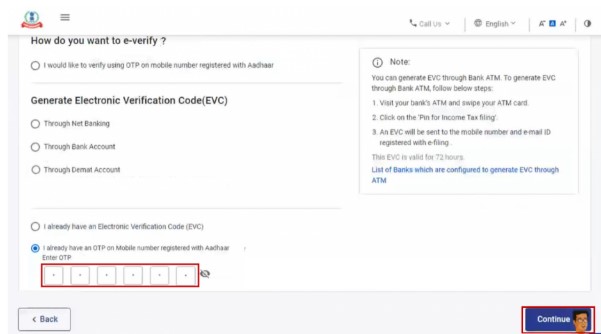 Step 2 Enter the 6-digit OTP